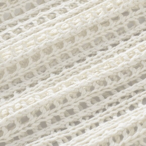 NWT SYNZ Openwork Round Neck Half Sleeve Knit Cover Up - Picture 4 of 4